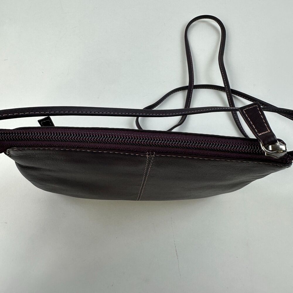 Mywalit Leather Crossbody Small Purse Multi Comp Travel Organizer Purple 8 x 5 - Picture 6 of 13
